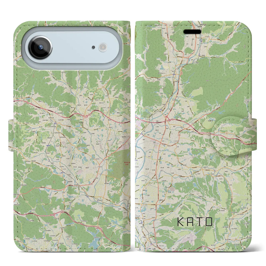 【加東（兵庫県）】地図柄iPhoneケース（手帳タイプ）ナチュラル・iPhone 17 Pro Max 用