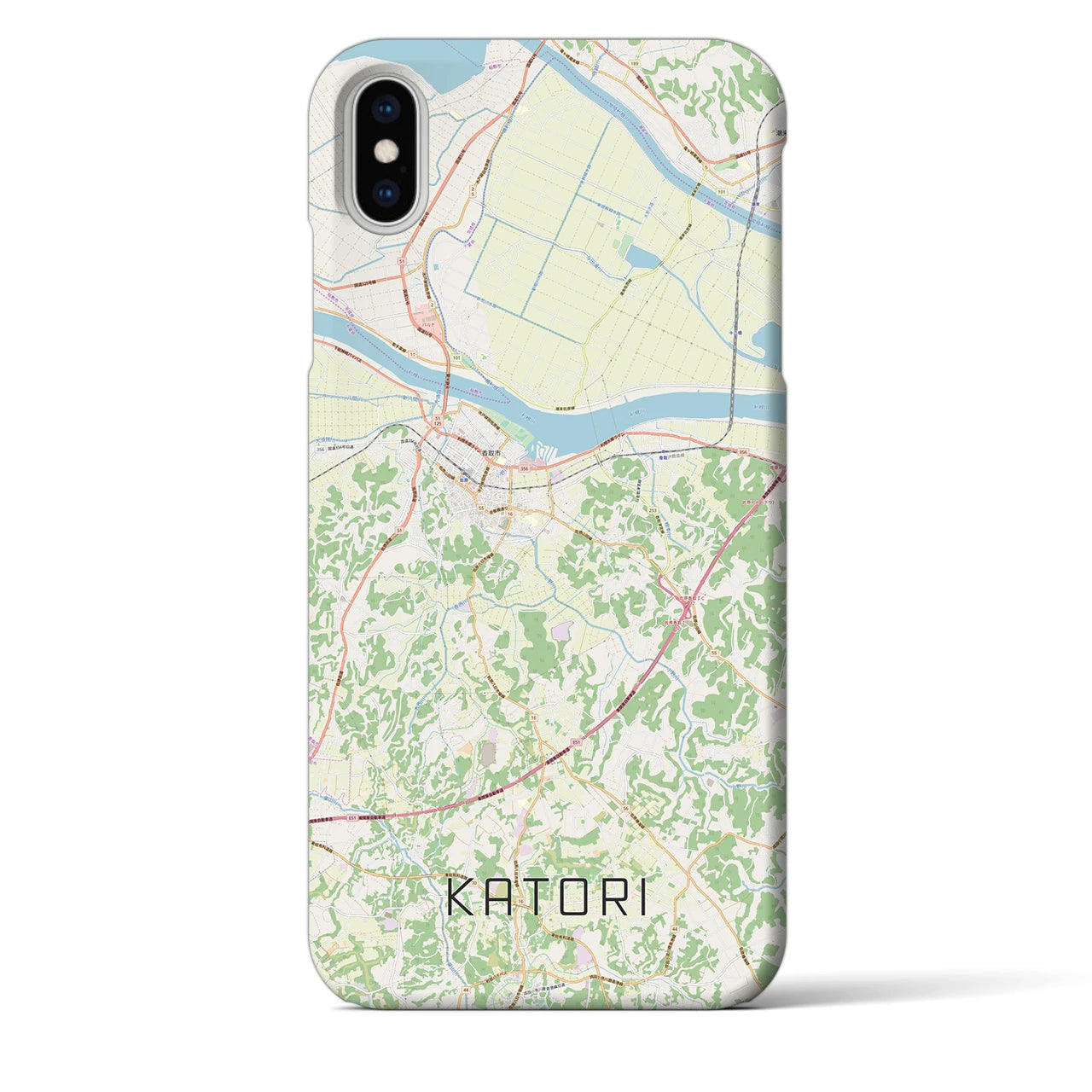 【香取（千葉県）】地図柄iPhoneケース（バックカバータイプ）