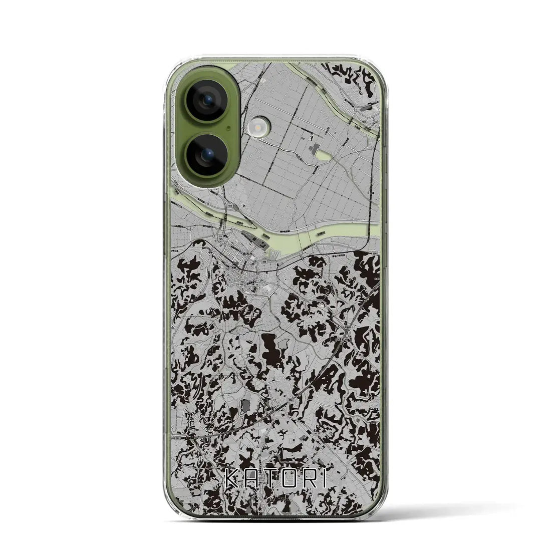 【香取（千葉県）】地図柄iPhoneケース（クリアタイプ）モノトーン・iPhone 17 Pro Max 用