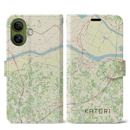 【香取（千葉県）】地図柄iPhoneケース（手帳タイプ）