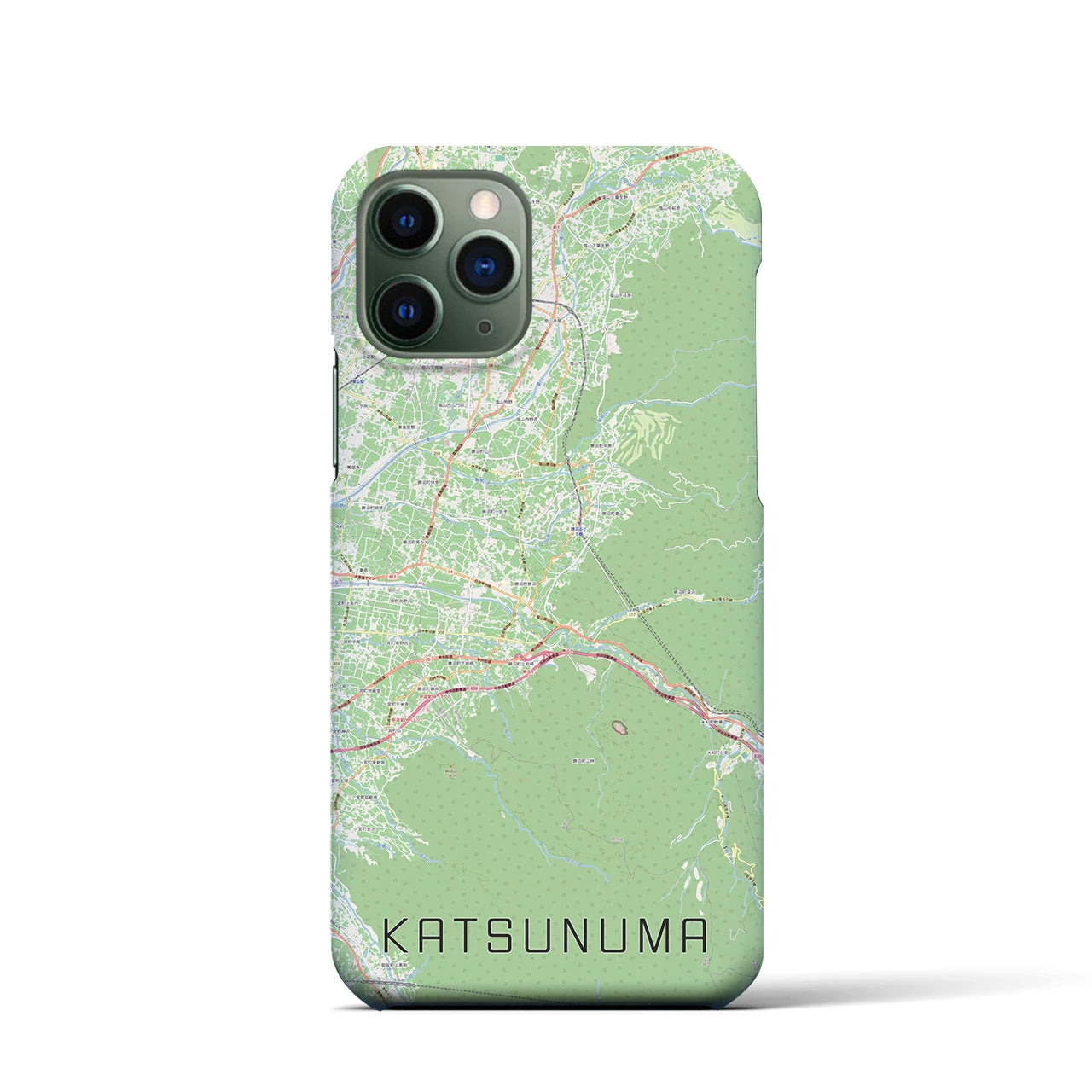 【勝沼（山梨県）】地図柄iPhoneケース（バックカバータイプ）ナチュラル・iPhone 11 Pro 用