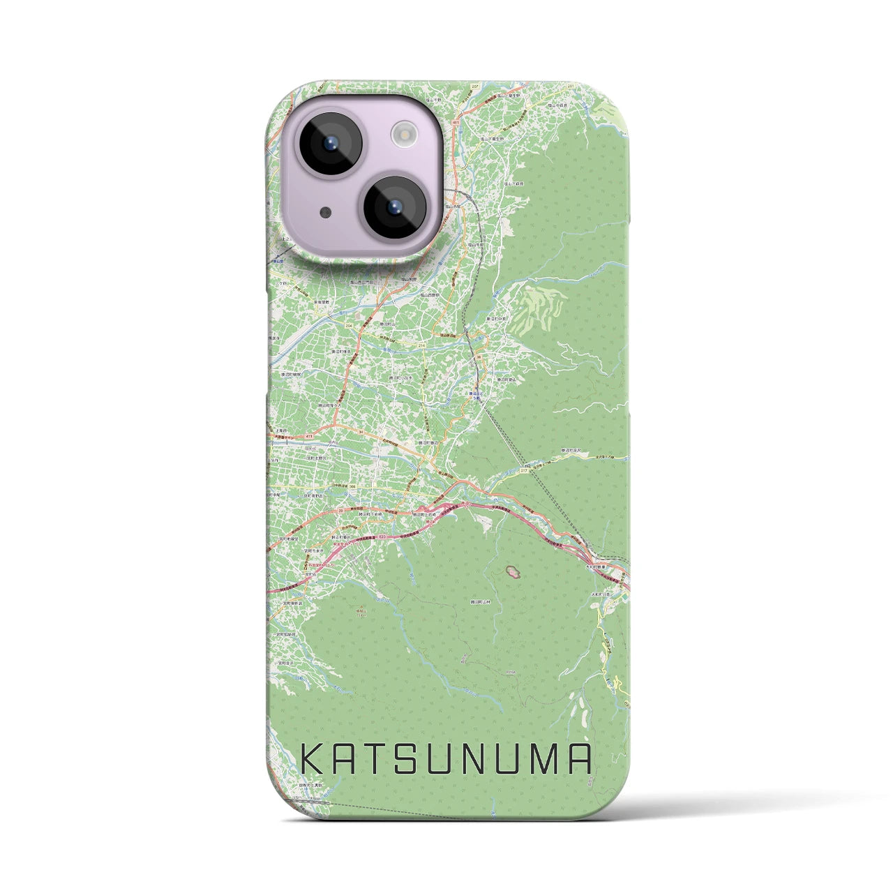 【勝沼（山梨県）】地図柄iPhoneケース（バックカバータイプ）ナチュラル・iPhone 14 用