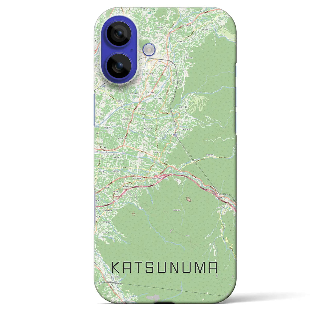 【勝沼（山梨県）】地図柄iPhoneケース（バックカバータイプ）ナチュラル・iPhone 16 Pro Max 用