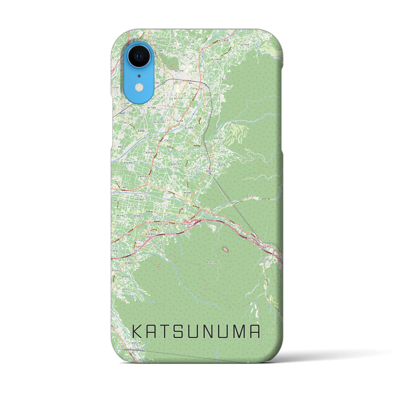 【勝沼（山梨県）】地図柄iPhoneケース（バックカバータイプ）ナチュラル・iPhone XR 用