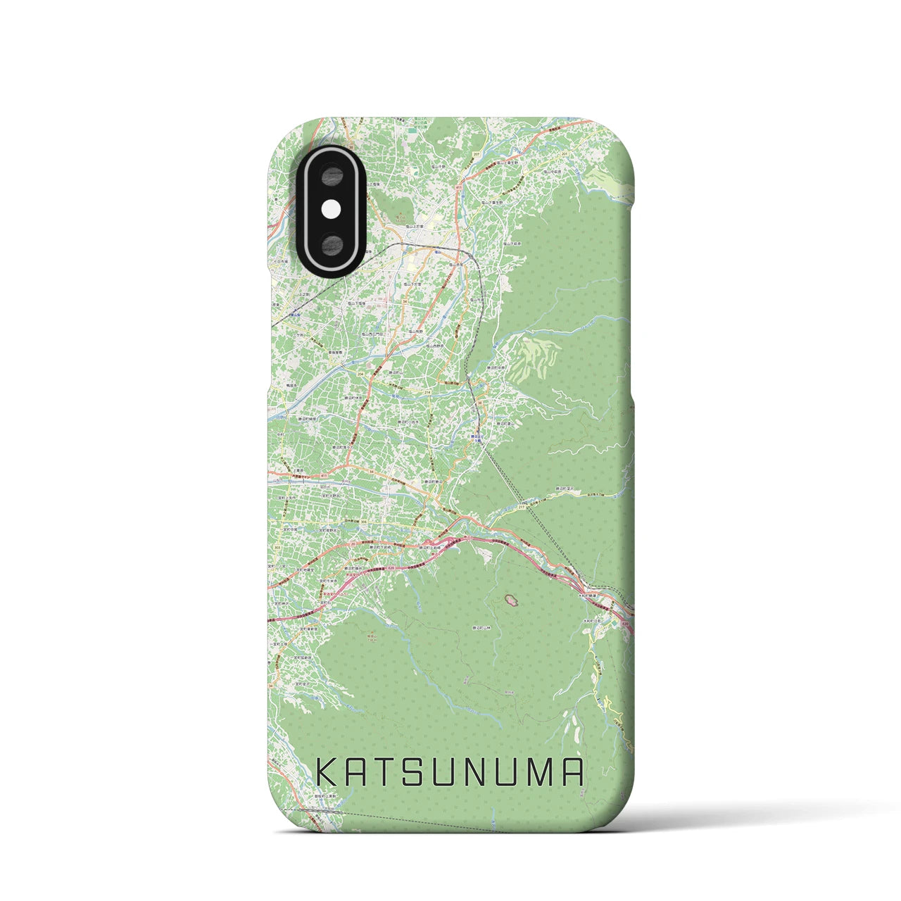 【勝沼（山梨県）】地図柄iPhoneケース（バックカバータイプ）ナチュラル・iPhone XS / X 用