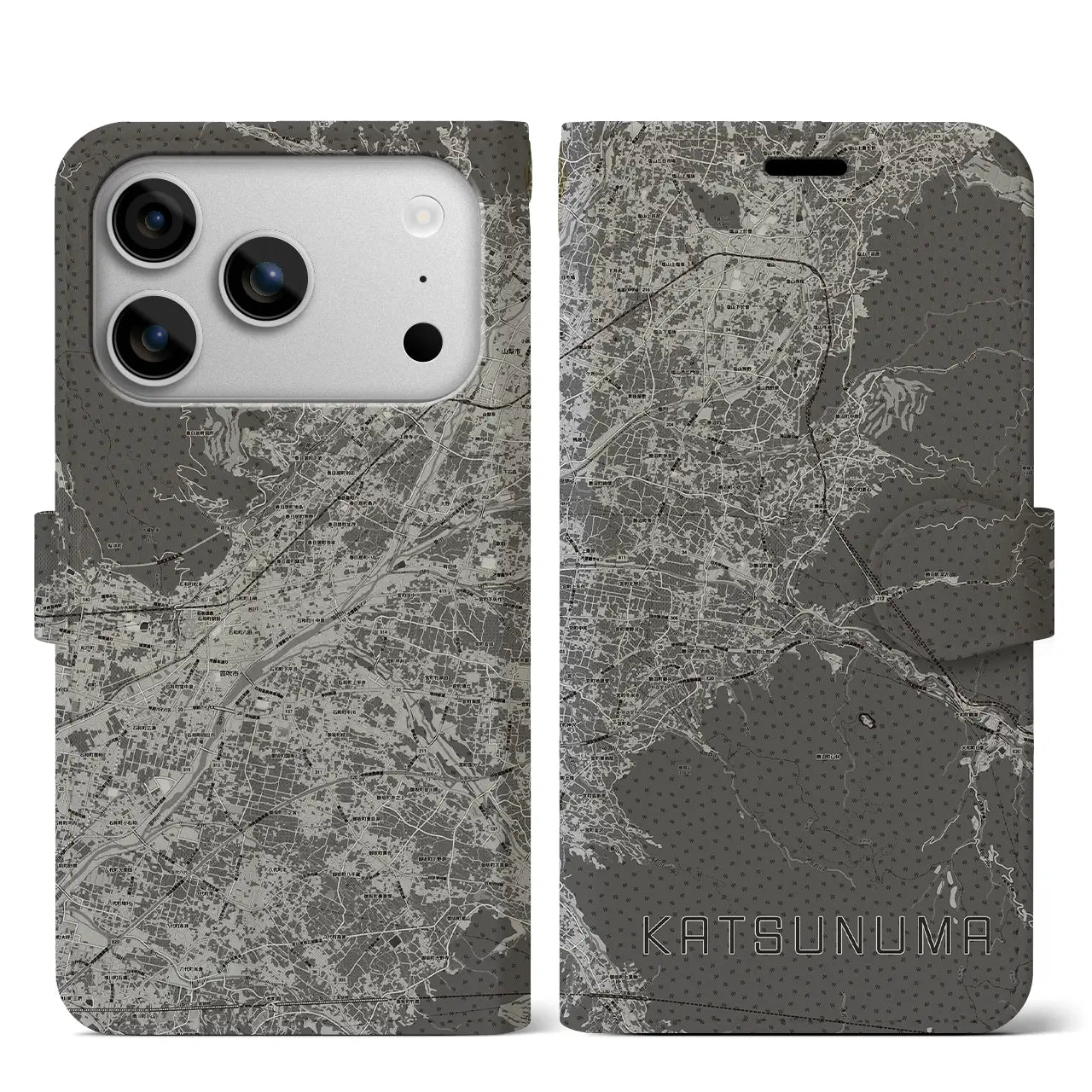 【勝沼（山梨県）】地図柄iPhoneケース（手帳タイプ）