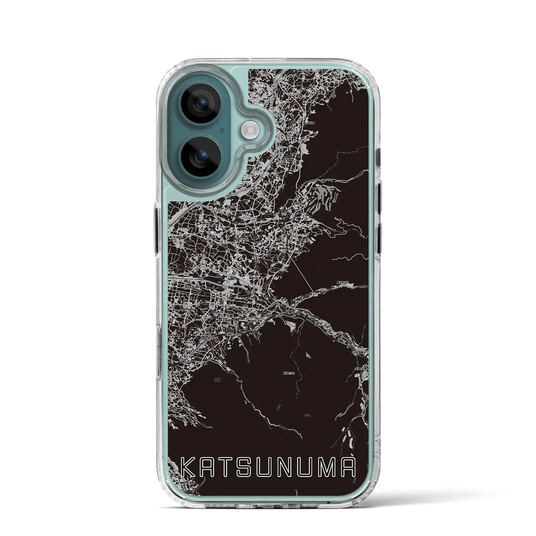 【勝沼(山梨県)】地図柄iPhoneケース(MagSafeタイプ)モノトーン・iPhone 16 Pro 用