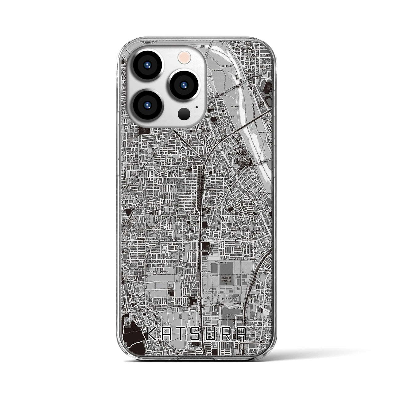 【桂（京都府）】地図柄iPhoneケース（クリアタイプ）