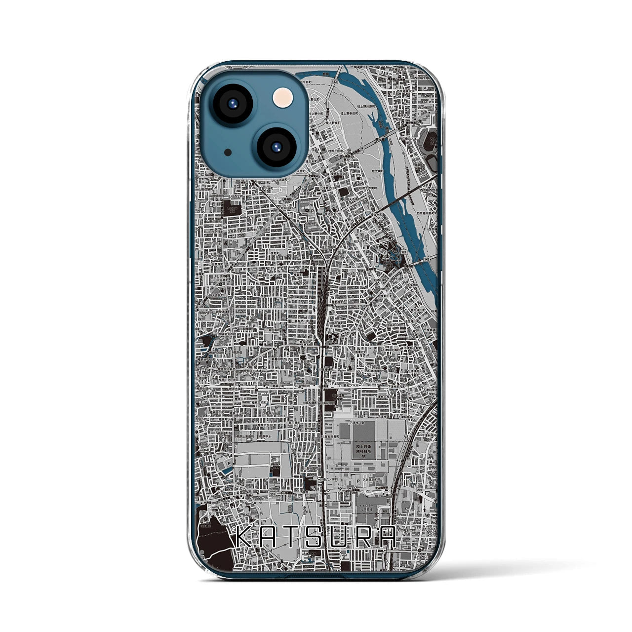 【桂（京都府）】地図柄iPhoneケース（クリアタイプ）