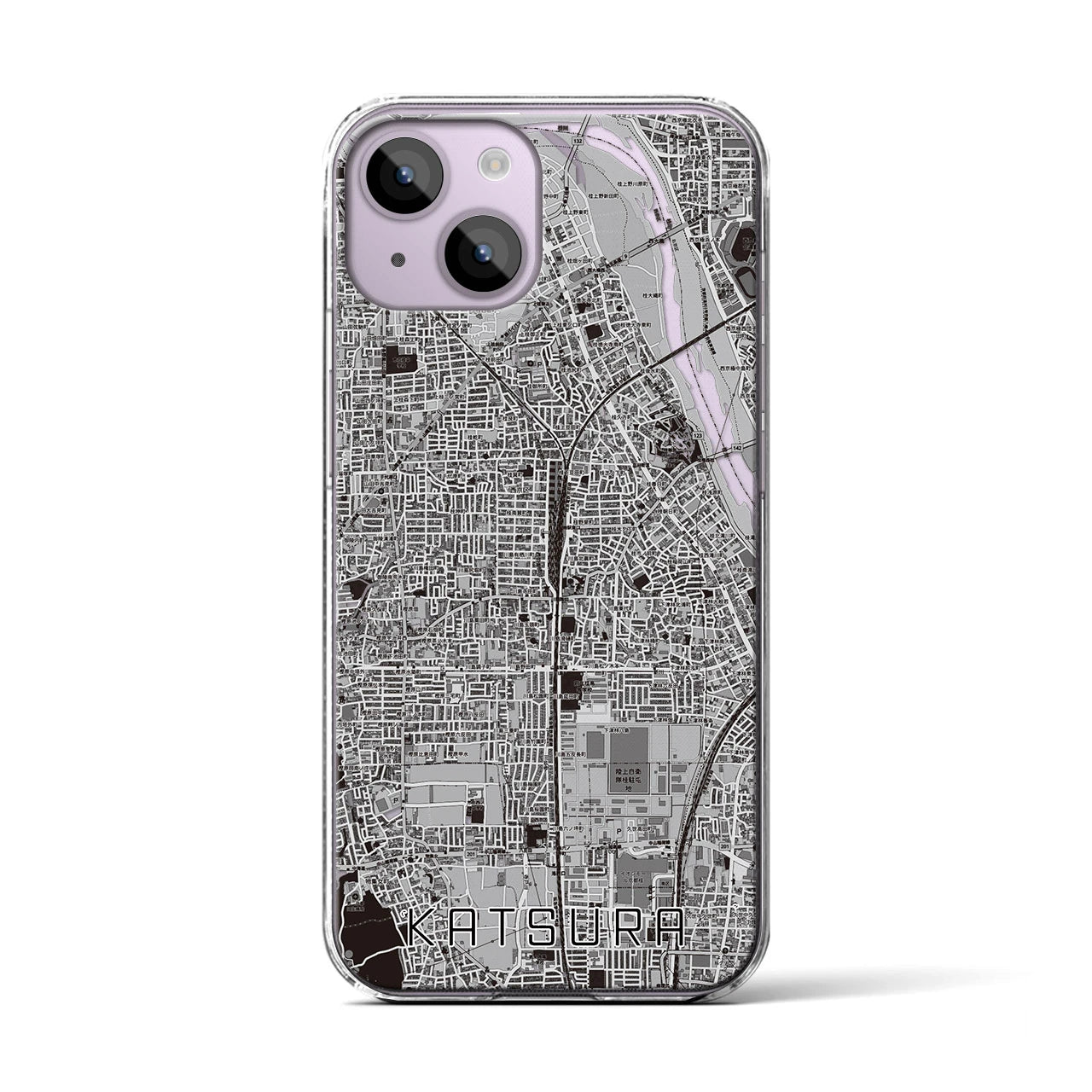 【桂（京都府）】地図柄iPhoneケース（クリアタイプ）