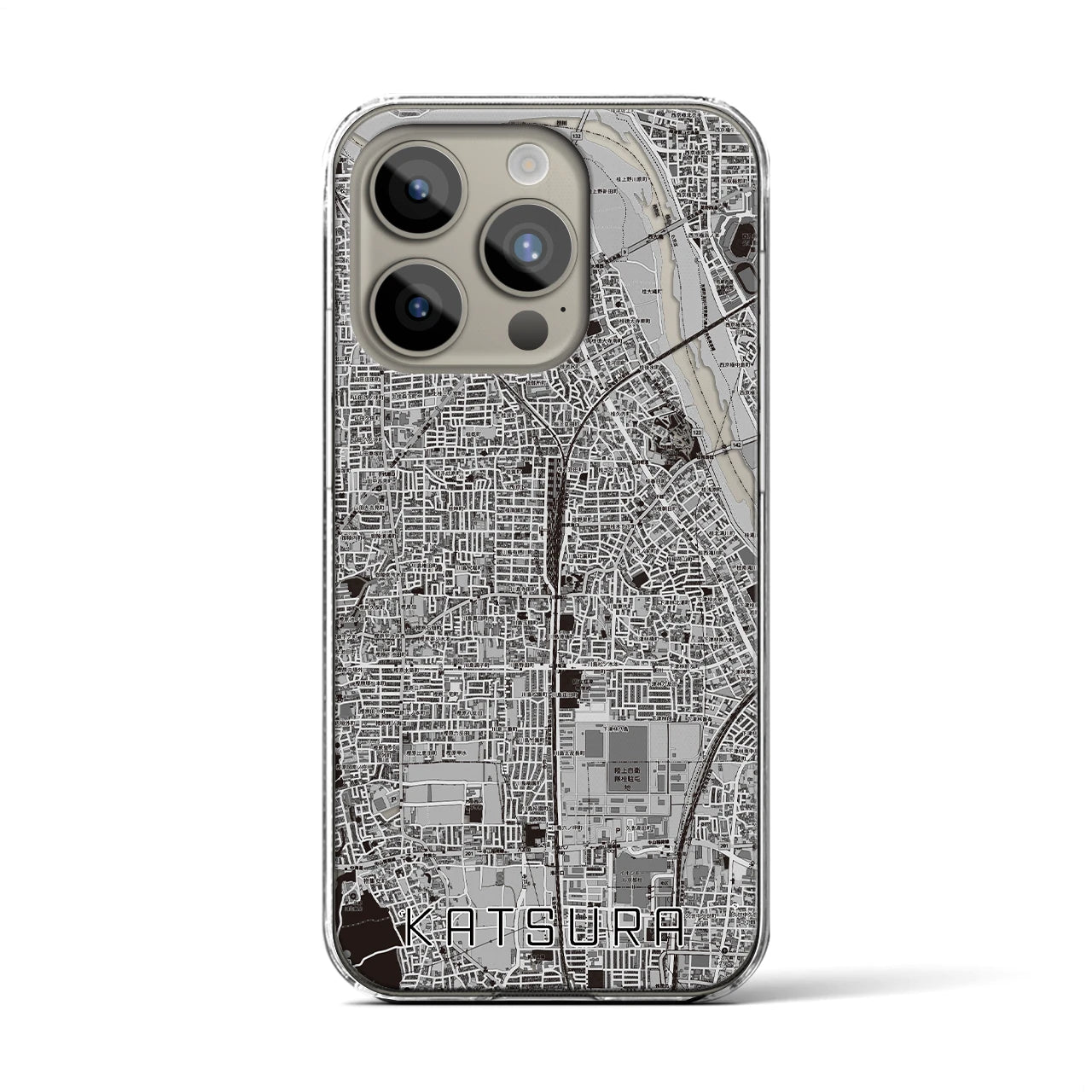 【桂（京都府）】地図柄iPhoneケース（クリアタイプ）