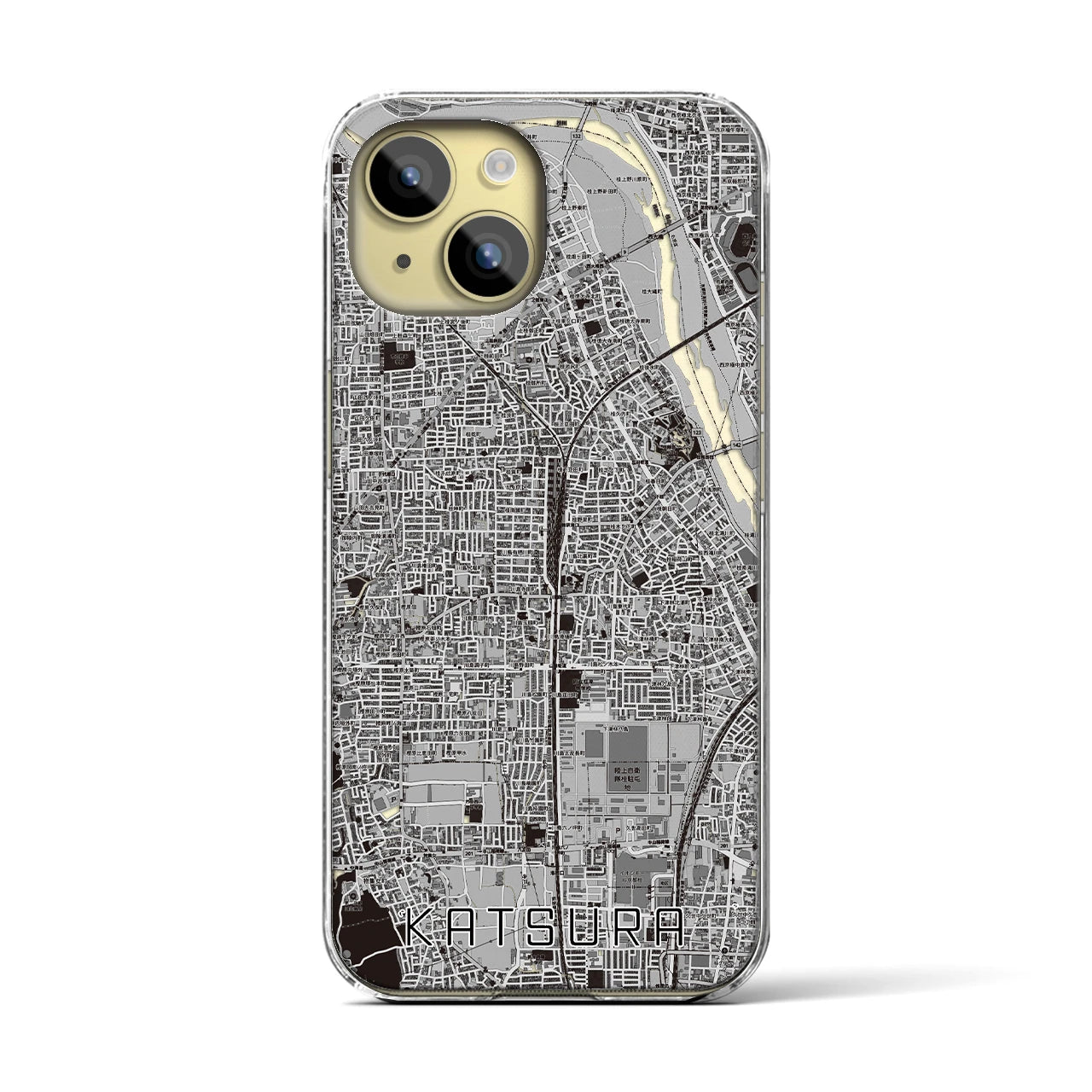 【桂（京都府）】地図柄iPhoneケース（クリアタイプ）