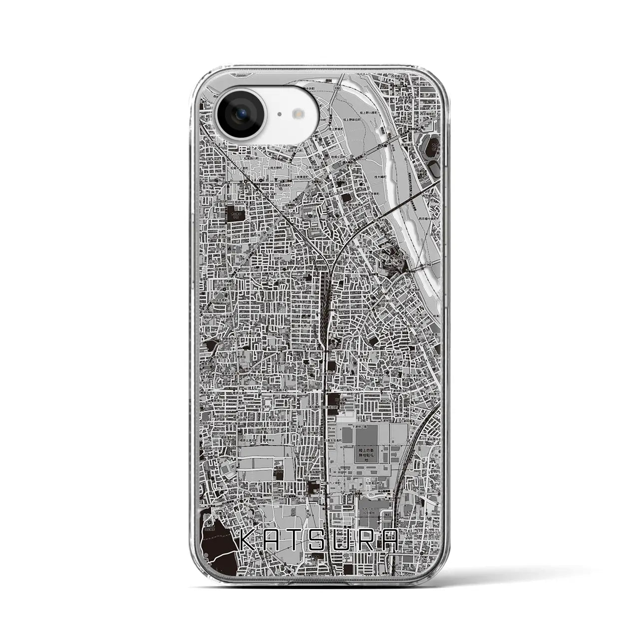 【桂（京都府）】地図柄iPhoneケース（クリアタイプ）