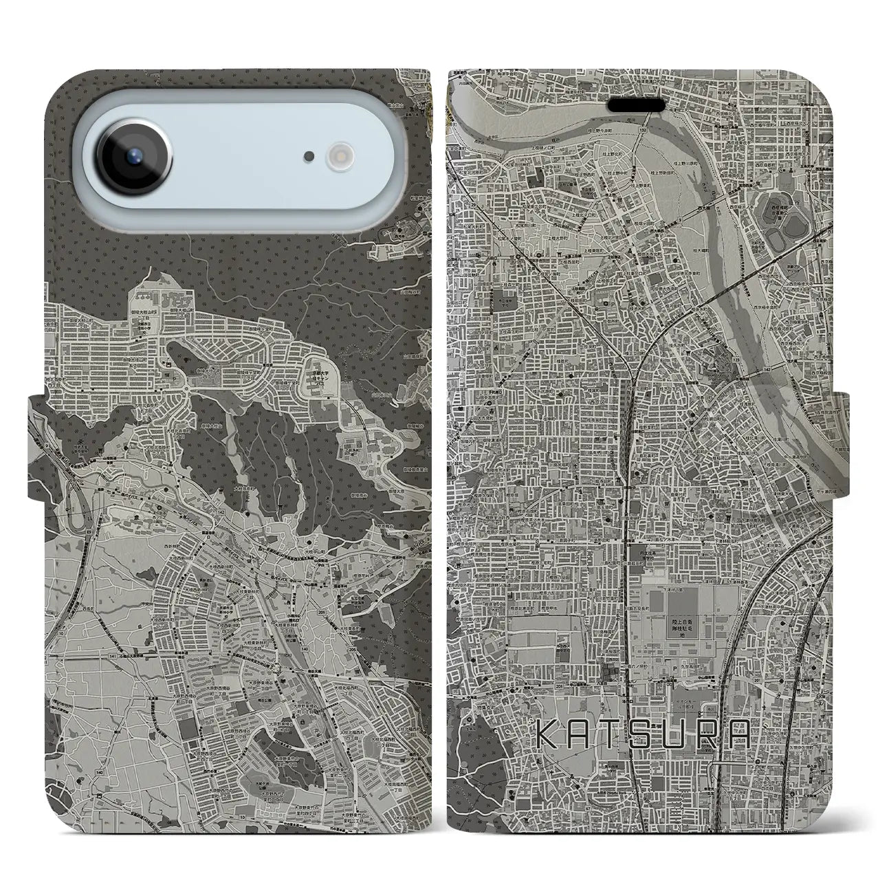 【桂（京都府）】地図柄iPhoneケース（手帳タイプ）