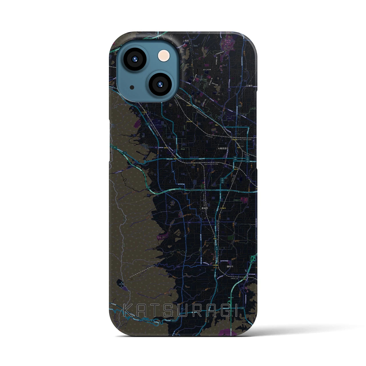 【葛城（奈良県）】地図柄iPhoneケース（バックカバータイプ）