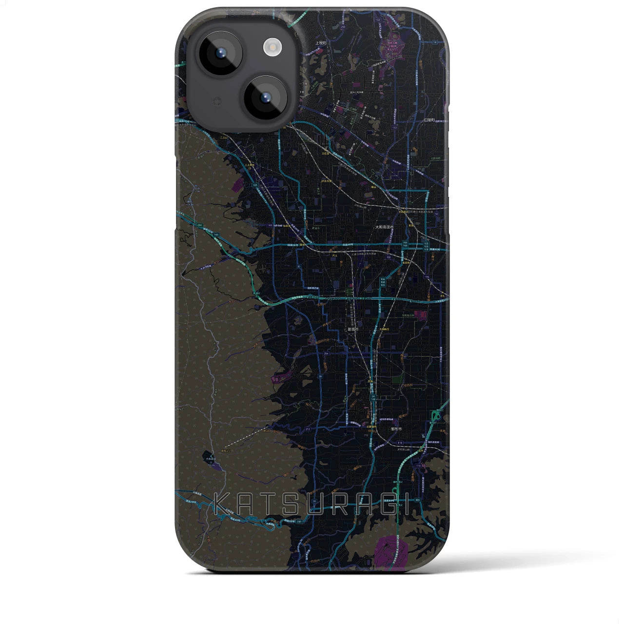 【葛城（奈良県）】地図柄iPhoneケース（バックカバータイプ）