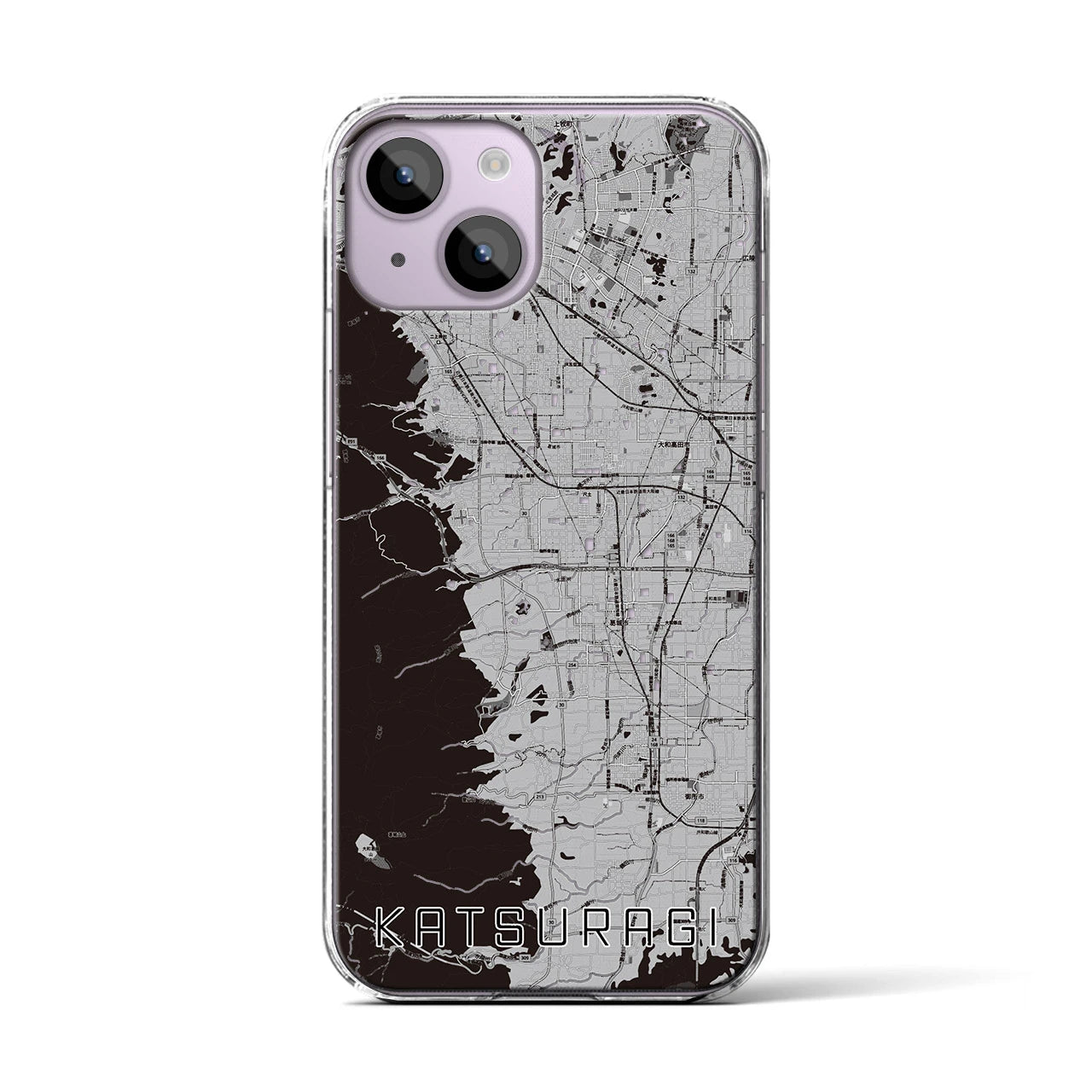 【葛城（奈良県）】地図柄iPhoneケース（クリアタイプ）