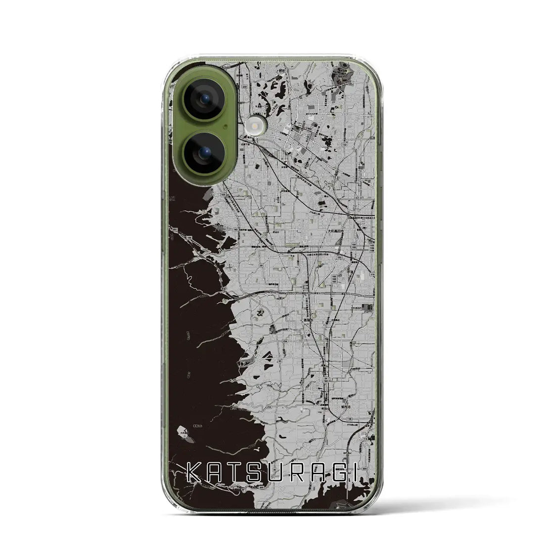 【葛城(奈良県)】地図柄iPhoneケース(クリアタイプ)モノトーン・iPhone 17 Pro Max 用