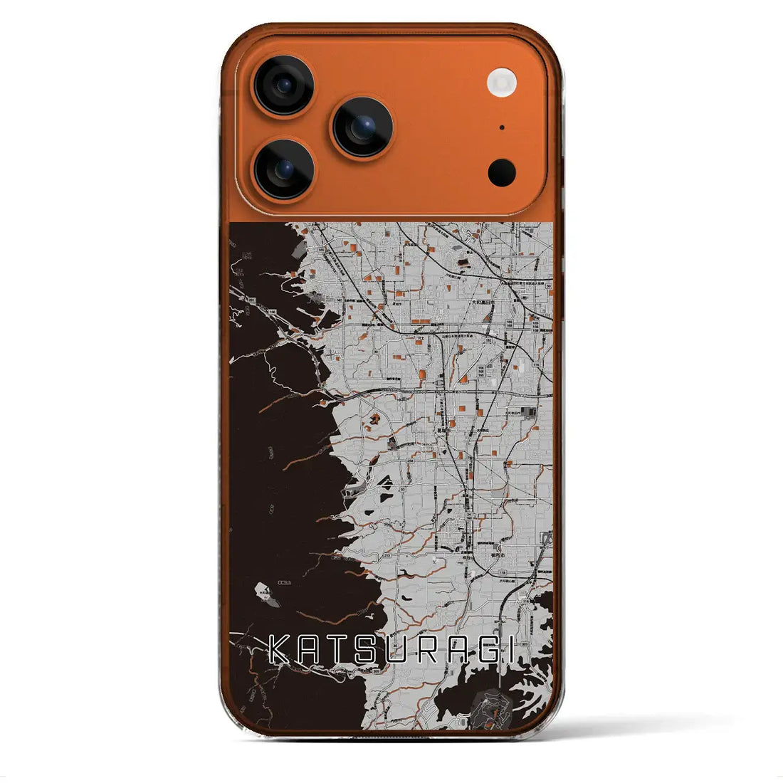 【葛城（奈良県）】地図柄iPhoneケース（クリアタイプ）モノトーン・iPhone 17 Pro Max 用