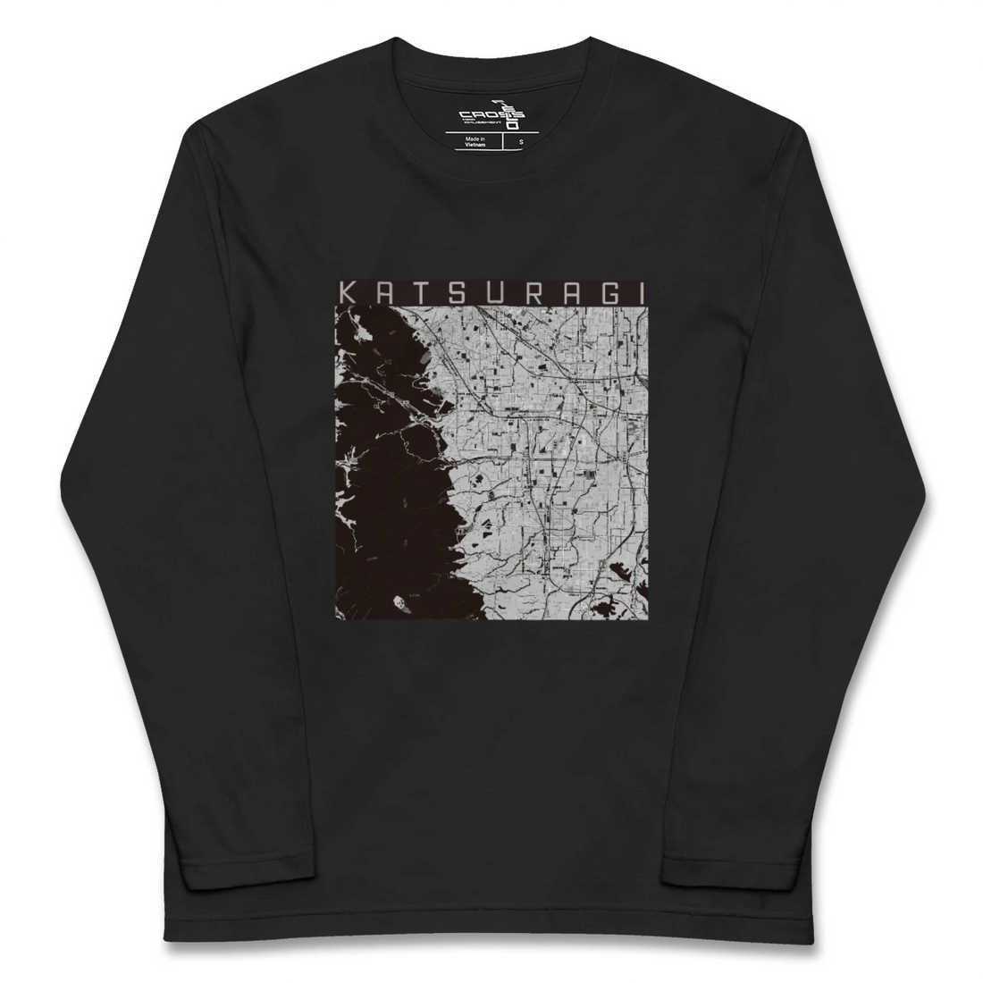 【葛城(奈良県)】地図柄ロングスリーブTシャツ