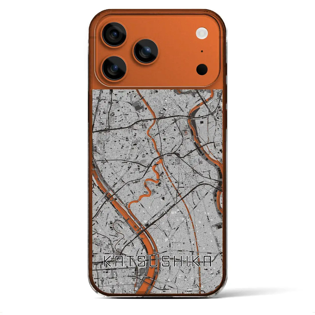 【葛飾（東京都）】地図柄iPhoneケース（クリアタイプ）モノトーン・iPhone 17 Pro Max 用