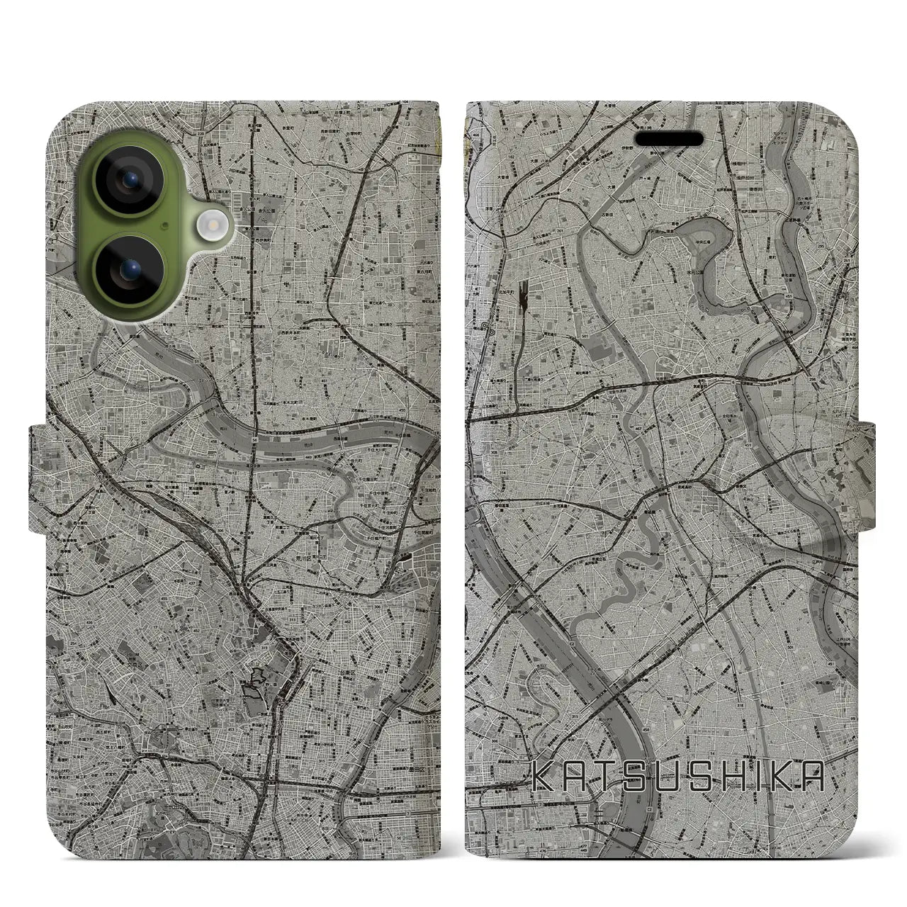 【葛飾（東京都）】地図柄iPhoneケース（手帳タイプ）