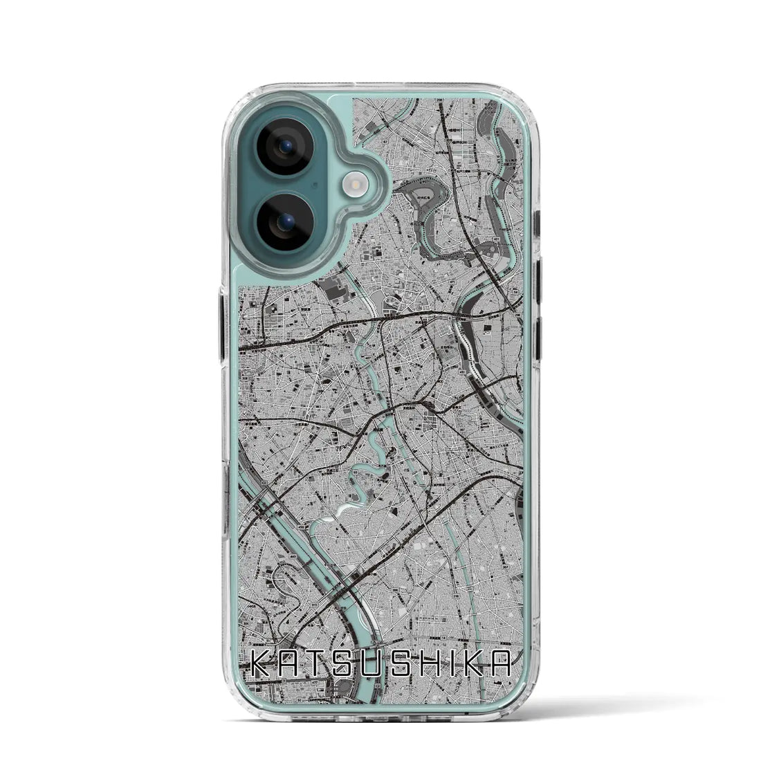 【葛飾（東京都）】地図柄iPhoneケース（MagSafeタイプ）モノトーン・iPhone 16 Pro 用