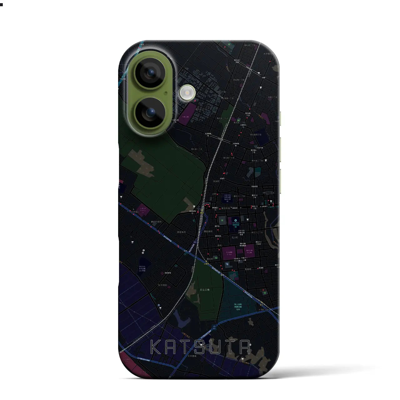 【勝田（茨城県）】地図柄iPhoneケース（バックカバータイプ）