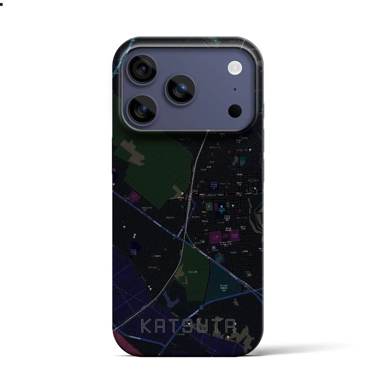 【勝田（茨城県）】地図柄iPhoneケース（バックカバータイプ）