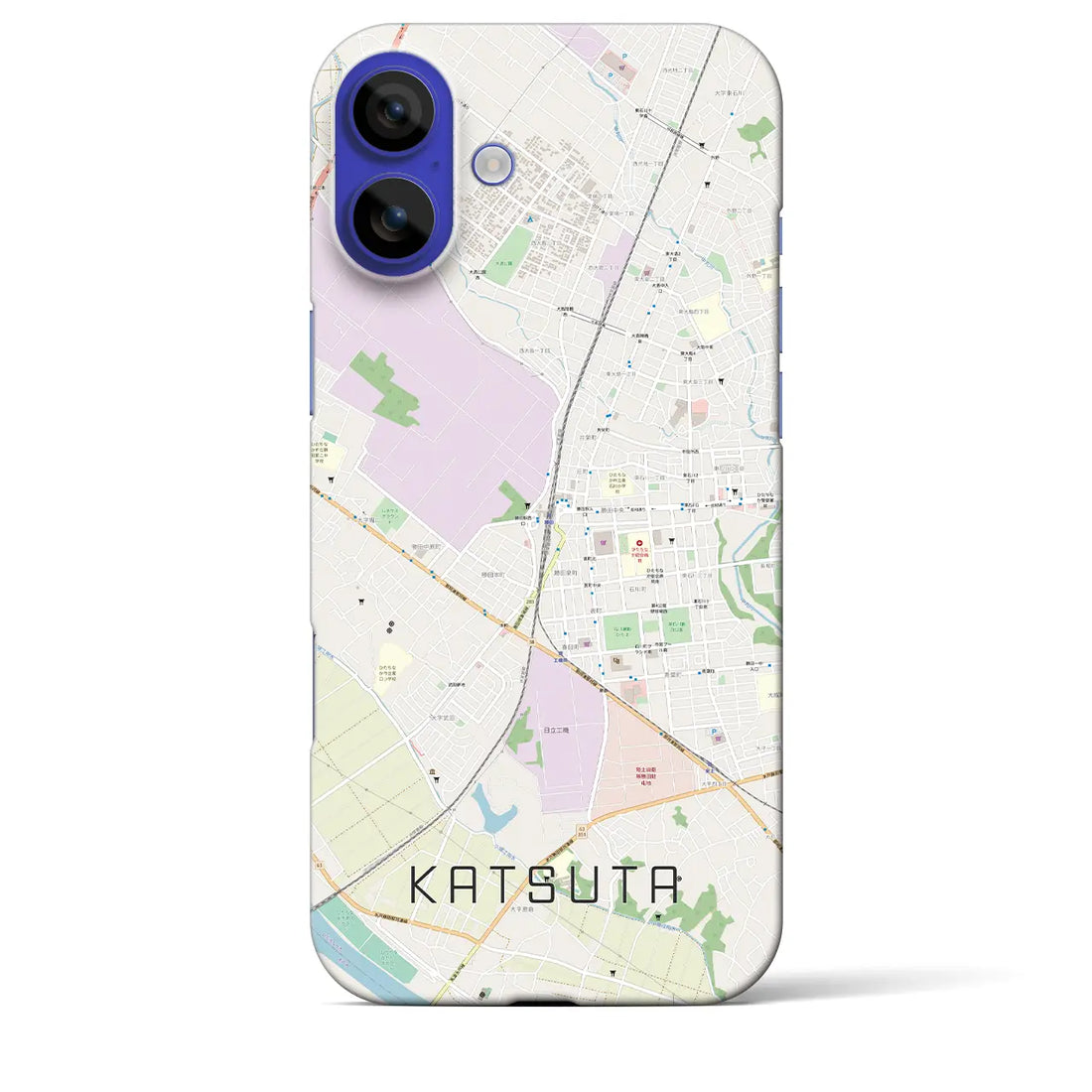 【勝田(茨城県)】地図柄iPhoneケース(バックカバータイプ)ナチュラル・iPhone 16 Pro Max 用