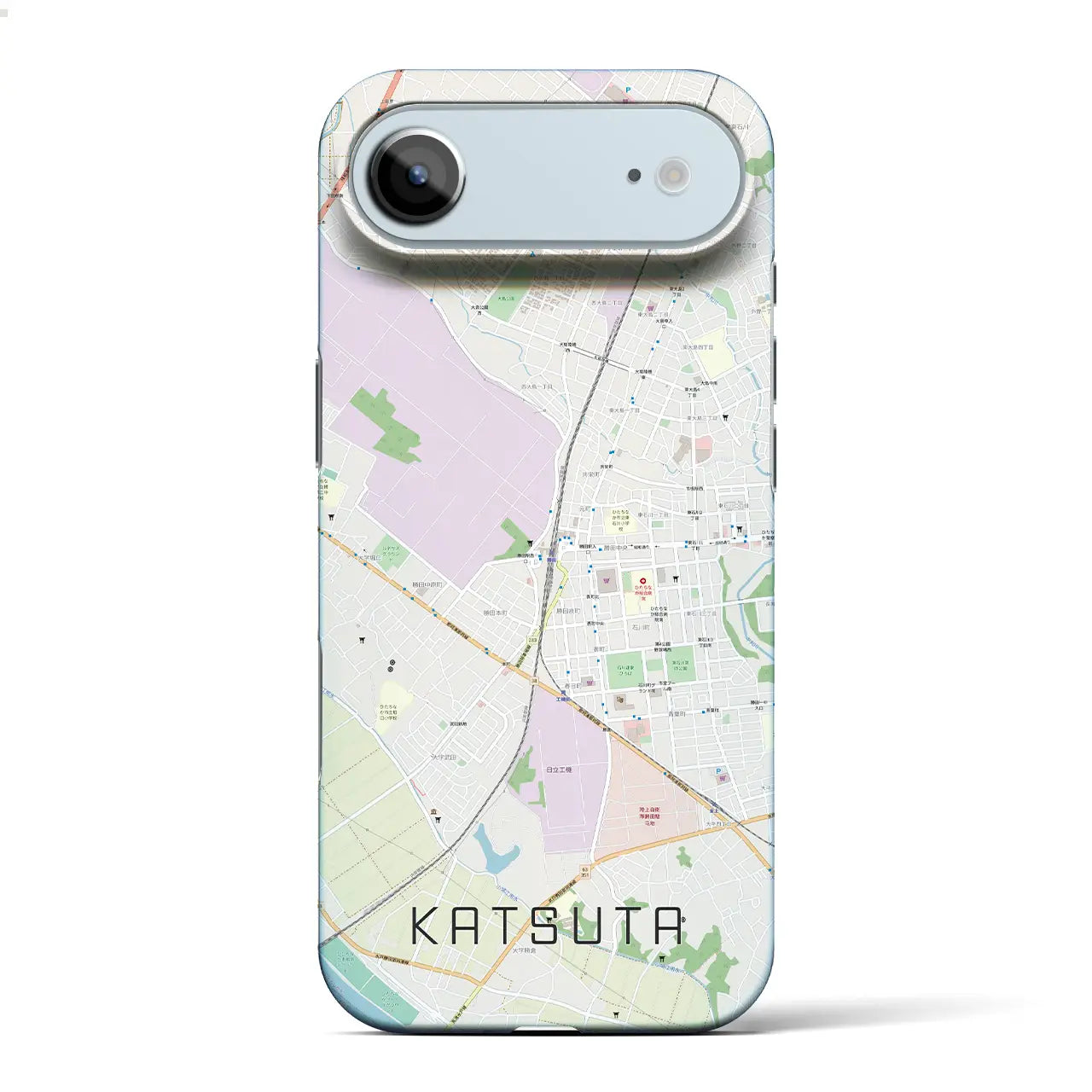 【勝田（茨城県）】地図柄iPhoneケース（バックカバータイプ）