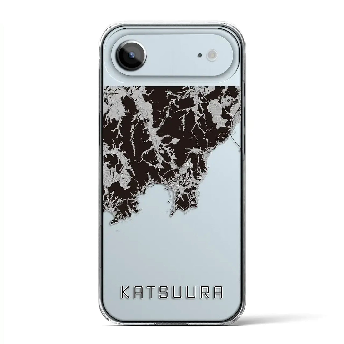 【勝浦(千葉県)】地図柄iPhoneケース(クリアタイプ)モノトーン・iPhone 17 Pro Max 用