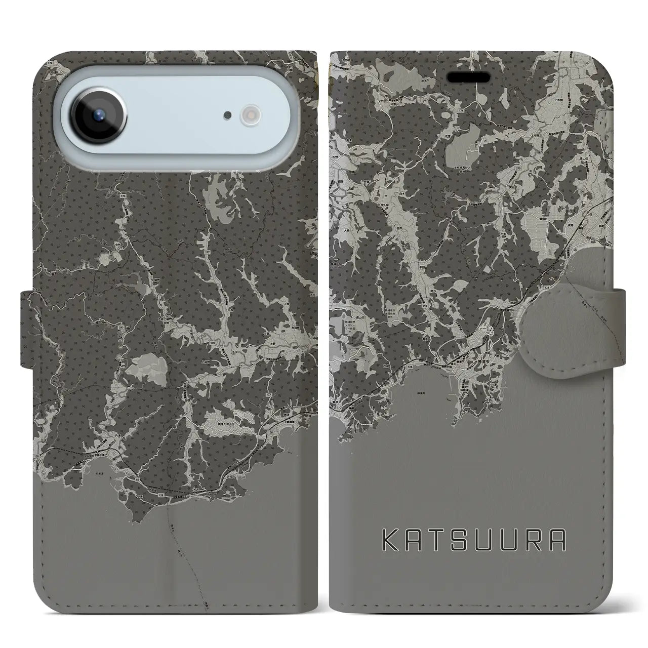 【勝浦（千葉県）】地図柄iPhoneケース（手帳タイプ）