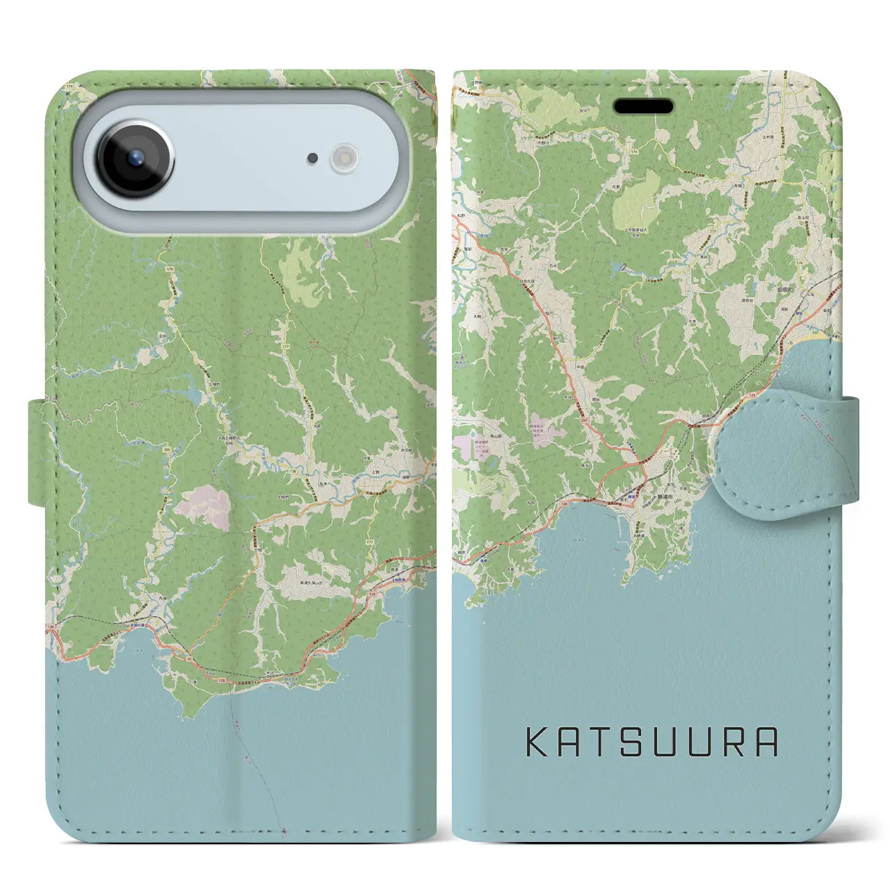 【勝浦(千葉県)】地図柄iPhoneケース(手帳タイプ)