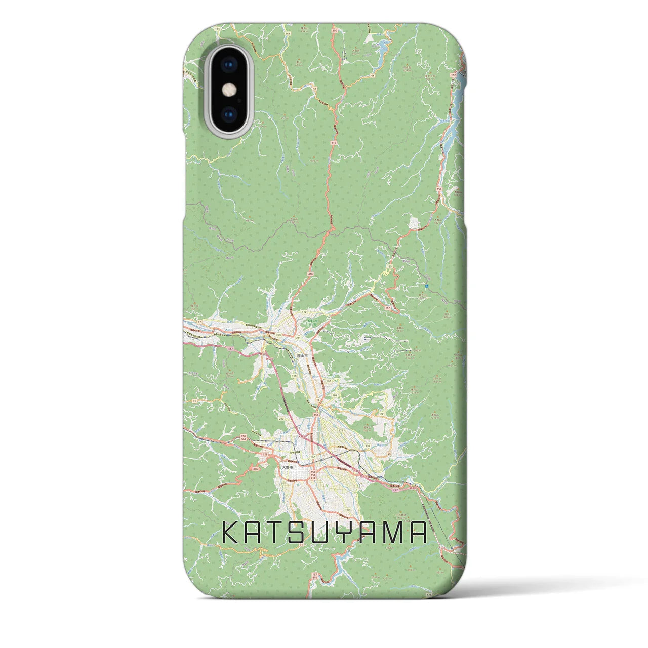 【勝山（福井県）】地図柄iPhoneケース（バックカバータイプ）