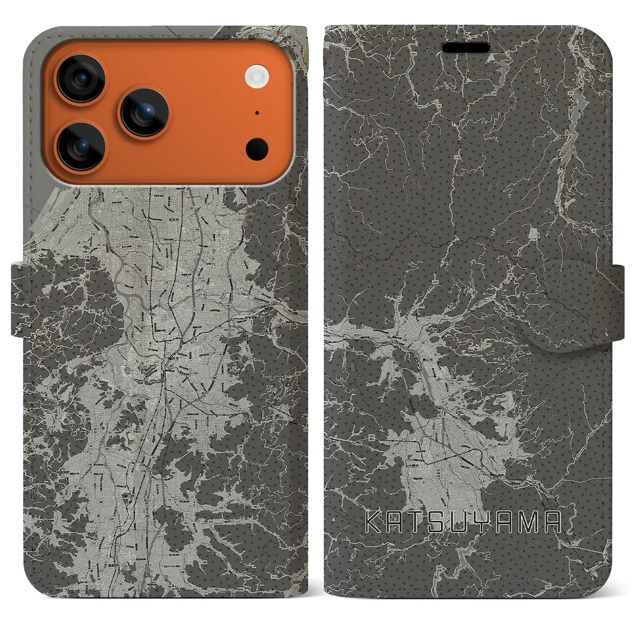 【勝山（福井県）】地図柄iPhoneケース（手帳タイプ）