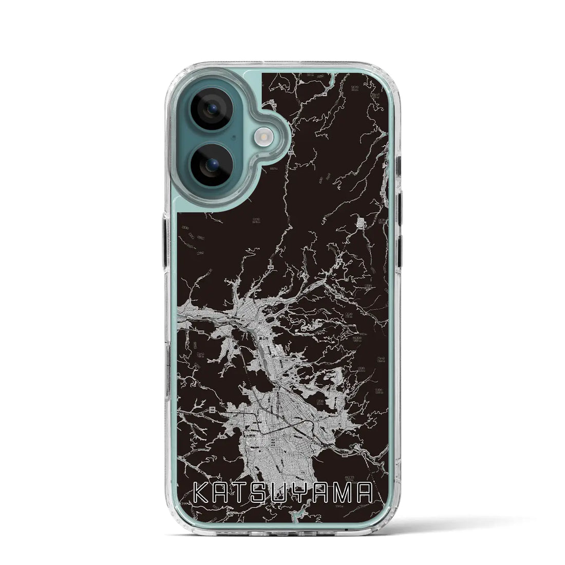 【勝山(福井県)】地図柄iPhoneケース(MagSafeタイプ)モノトーン・iPhone 16 Pro 用