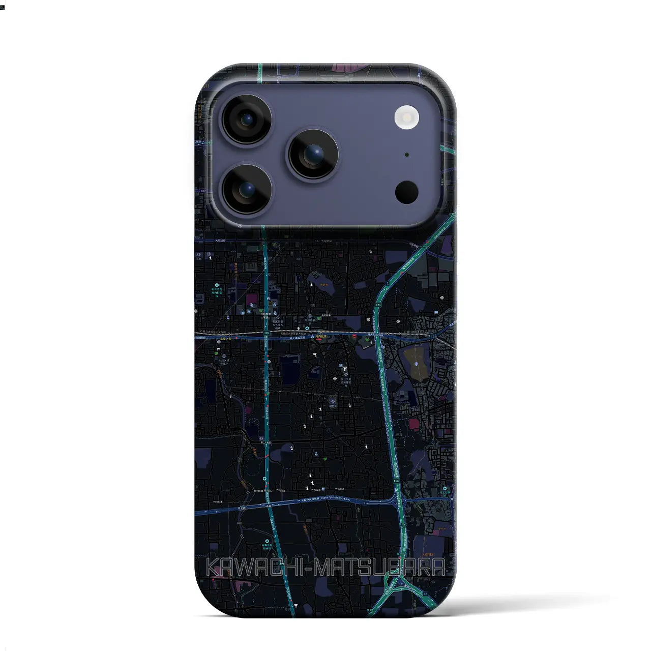 【河内松原（大阪府）】地図柄iPhoneケース（バックカバータイプ）