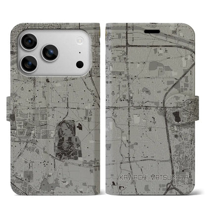 【河内松原（大阪府）】地図柄iPhoneケース（手帳タイプ）