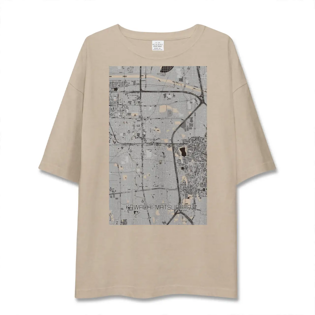 【河内松原（大阪府）】地図柄ビッグシルエットTシャツ
