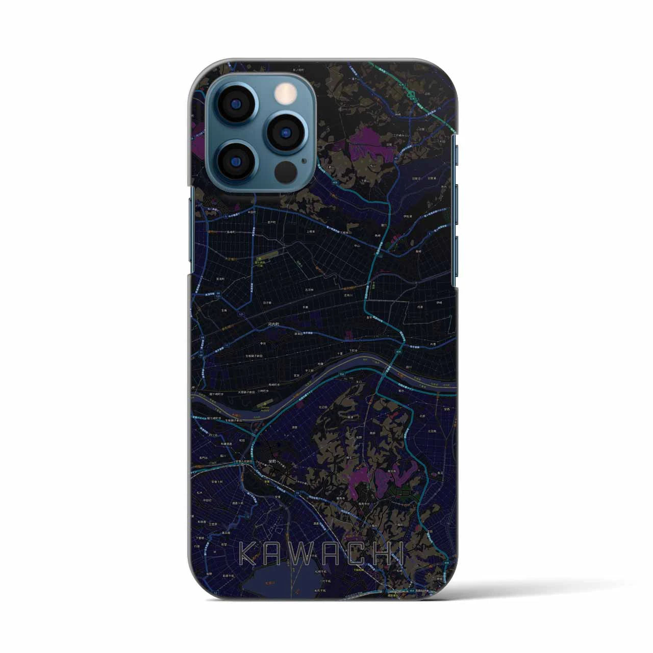 【河内（茨城県）】地図柄iPhoneケース（バックカバータイプ）