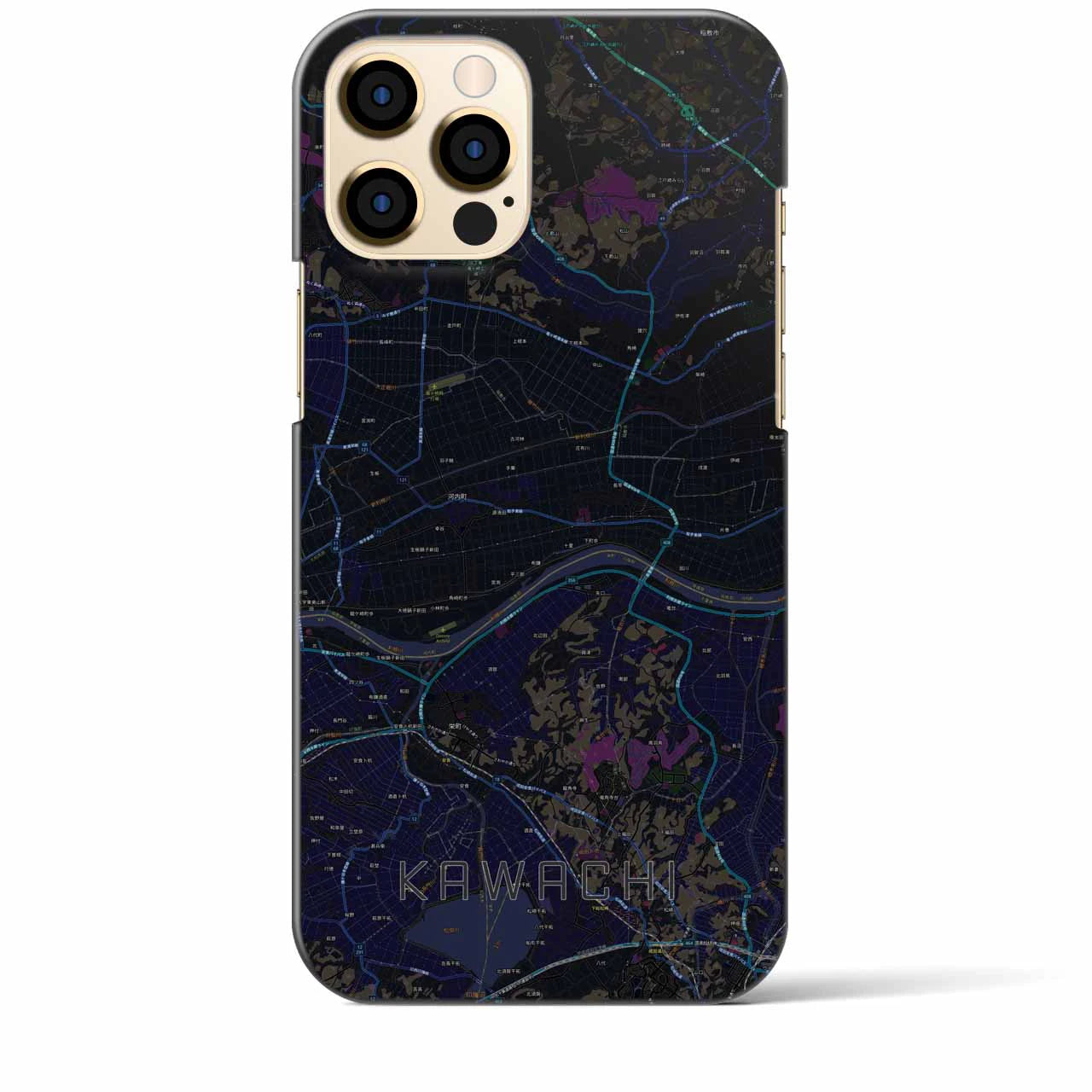 【河内（茨城県）】地図柄iPhoneケース（バックカバータイプ）