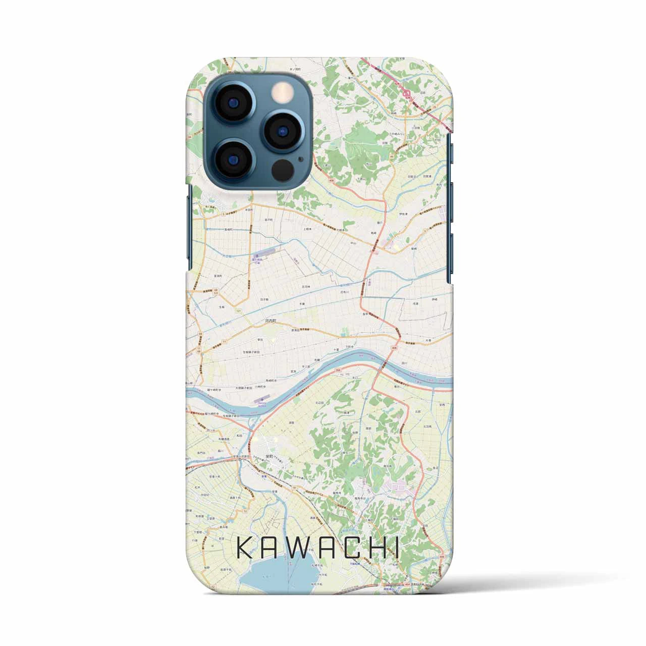 【河内（茨城県）】地図柄iPhoneケース（バックカバータイプ）