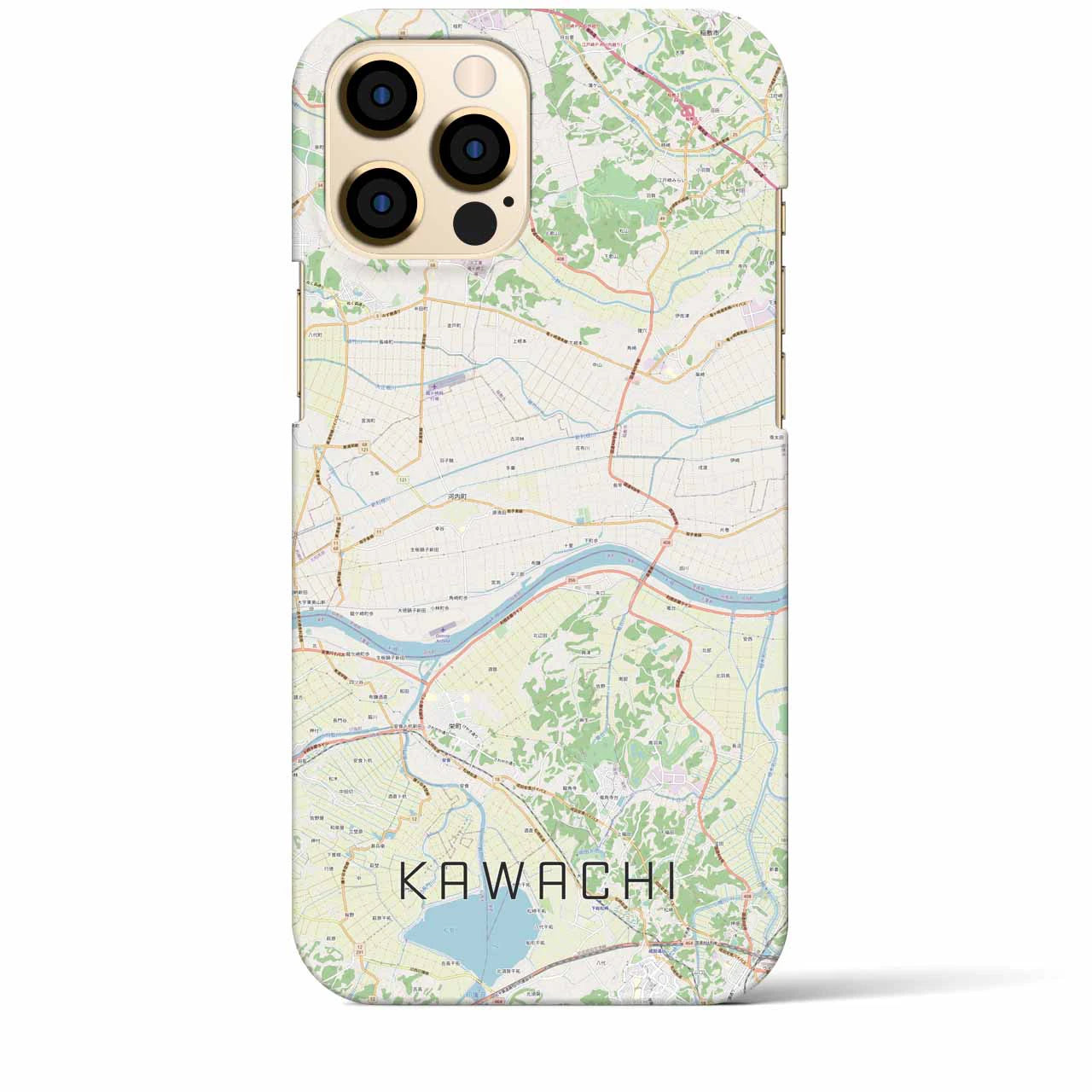 【河内（茨城県）】地図柄iPhoneケース（バックカバータイプ）