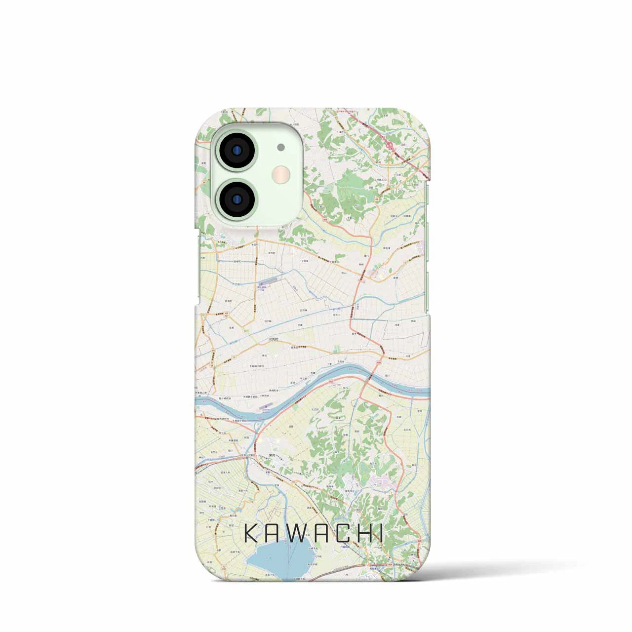 【河内（茨城県）】地図柄iPhoneケース（バックカバータイプ）