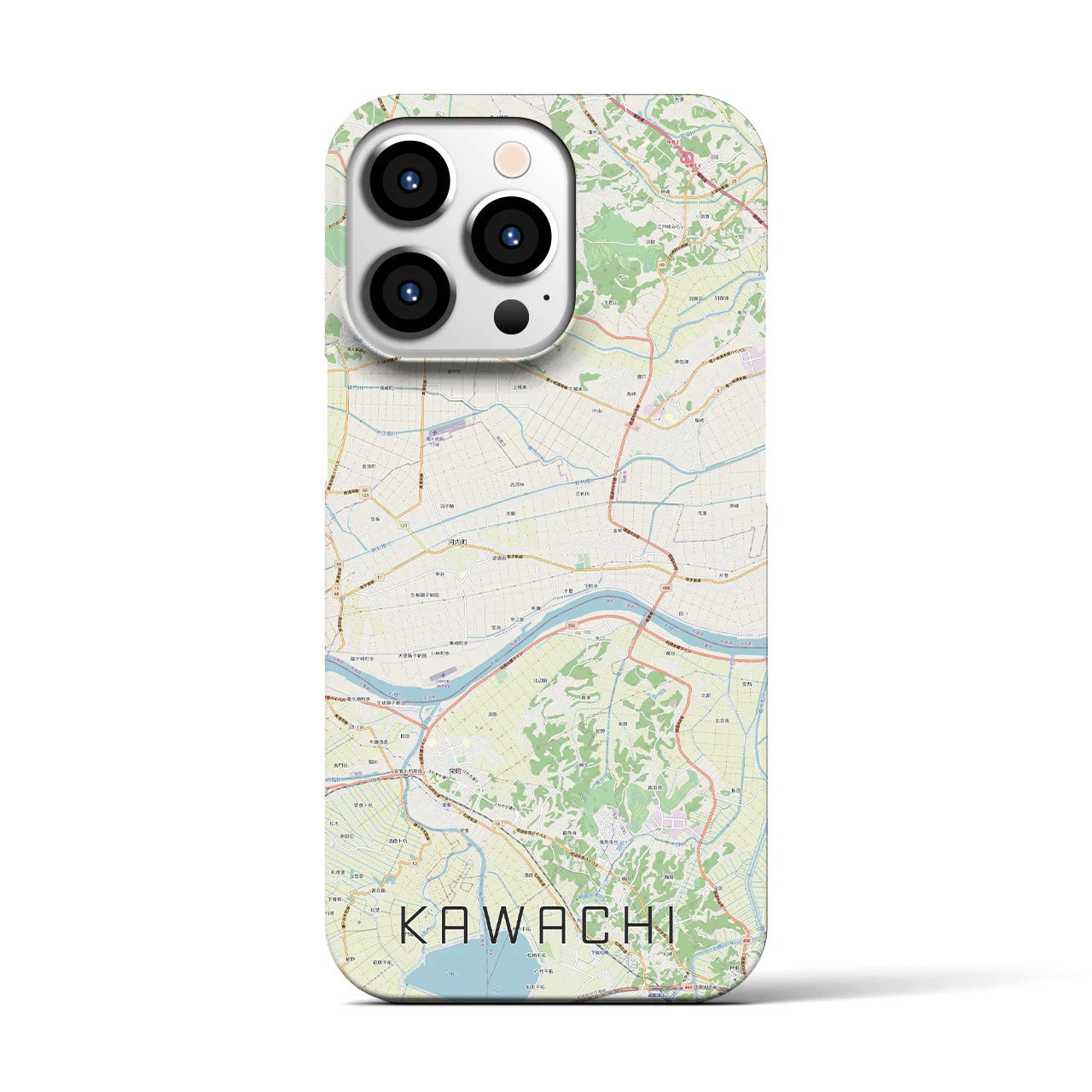 【河内（茨城県）】地図柄iPhoneケース（バックカバータイプ）