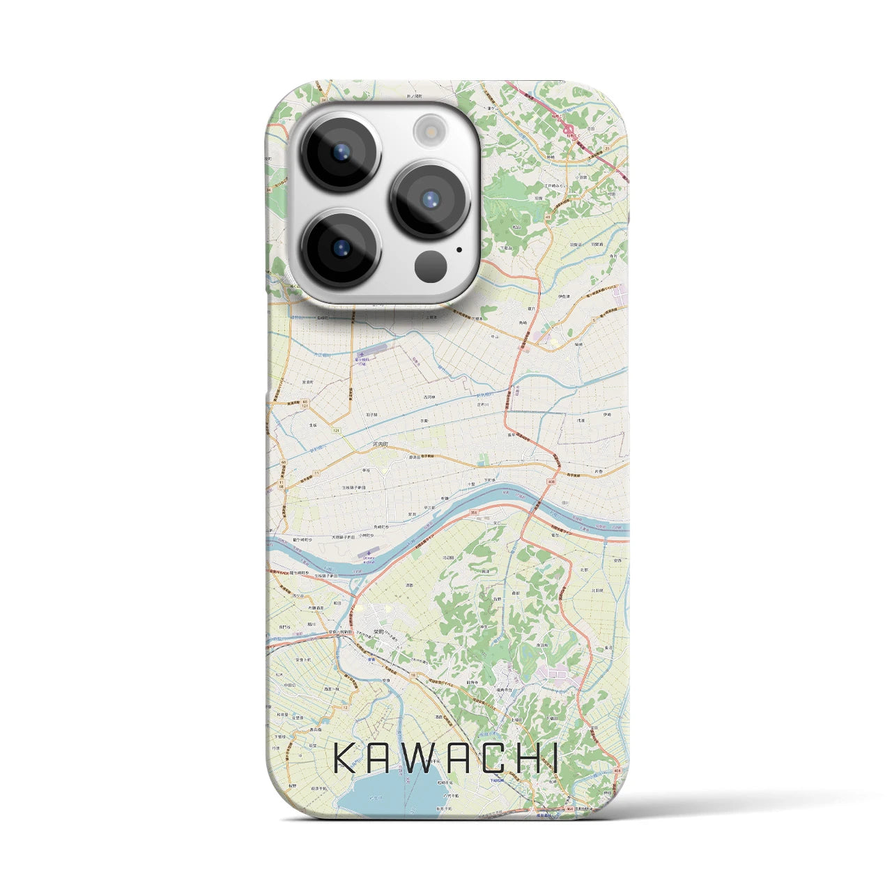 【河内（茨城県）】地図柄iPhoneケース（バックカバータイプ）