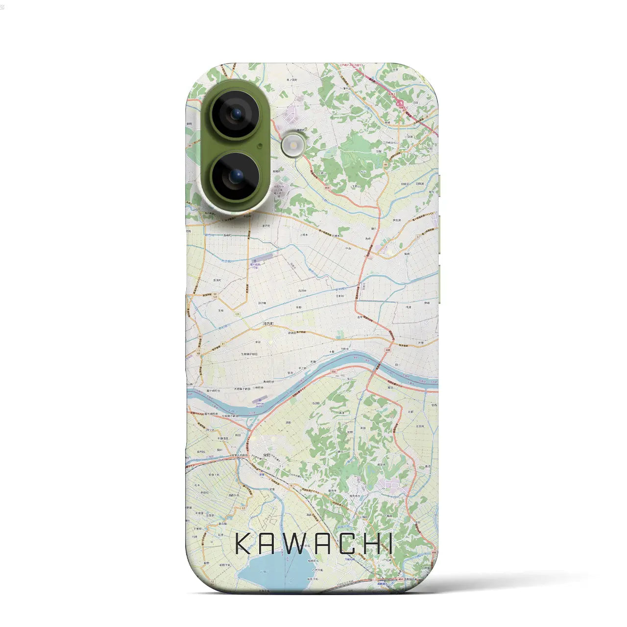 【河内（茨城県）】地図柄iPhoneケース（バックカバータイプ）