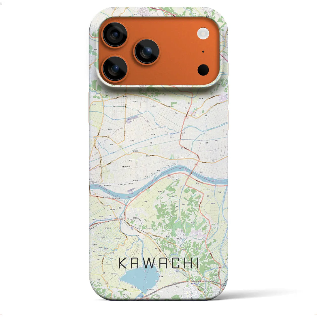 【河内（茨城県）】地図柄iPhoneケース（バックカバータイプ）ナチュラル・iPhone 17 Pro Max 用