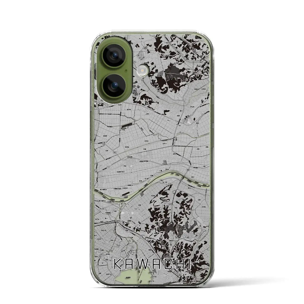 【河内（茨城県）】地図柄iPhoneケース（クリアタイプ）